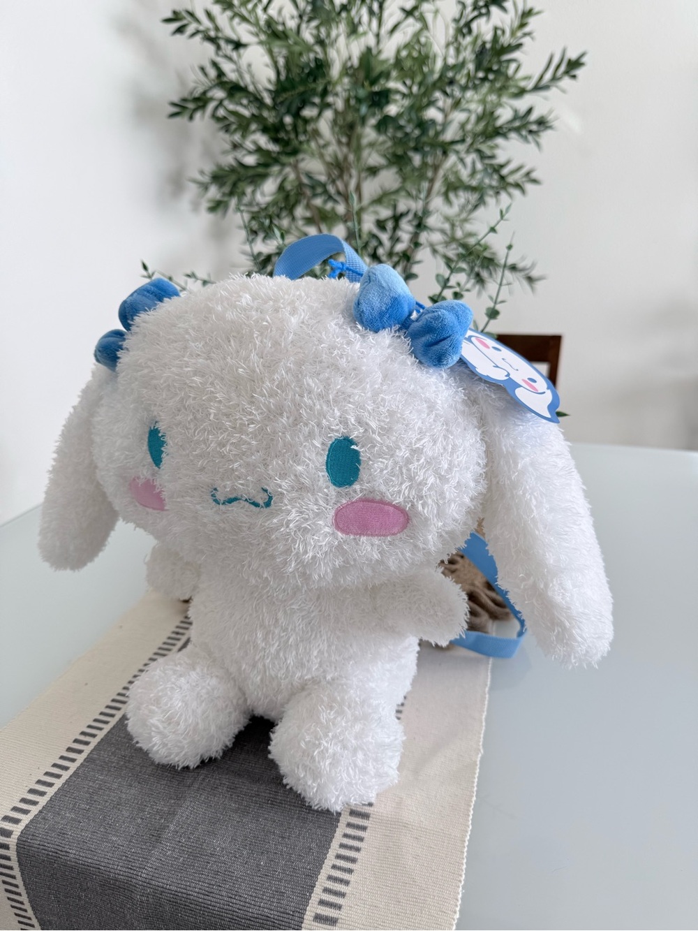 Sanrio Cinnamoroll Plush Backpack White Blue 13” Kawaii NWT